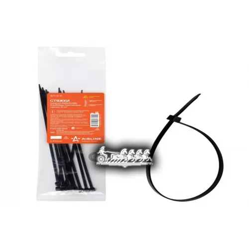 Стяжки (Хомуты) Кабельные 3.6*200 Мм. Пластиковые. Черные. 10 Шт. AIRLINE 