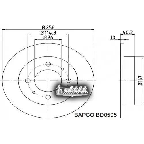 Диск Тормозной Hyundai Lantra 90- Задн. BAPCO 