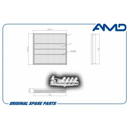 Фильтр Воздушный Bmw 5/7/X3/X5 F10/F01/F25/E70 10- AMD 