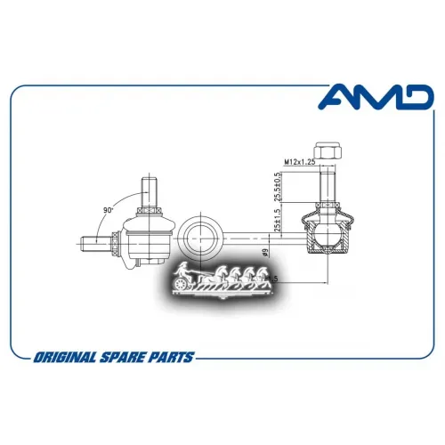 Тяга Стабилизатора Vag Tiguan/Octavia 04- Передн.лев/Прав. AMD 