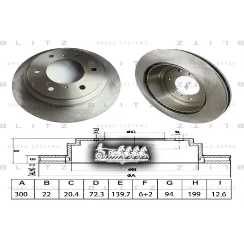 Диск Тормозной Mitsubishi Pajero/Montero/Shogun 00- Blitz 