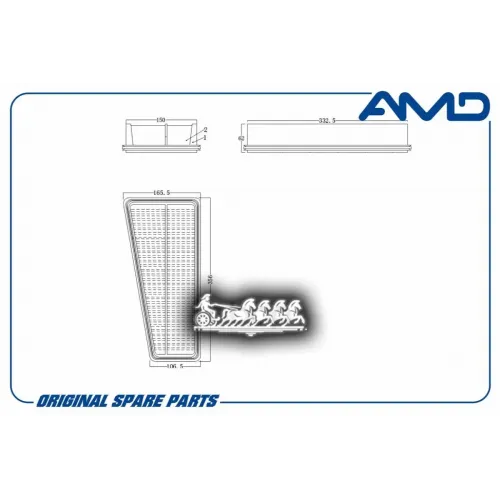 Фильтр Воздушный Toyota Land Cruiser Prado 02- AMD 