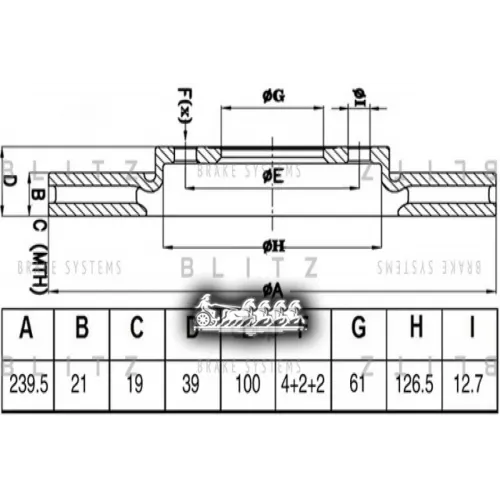 Диск Тормозной Honda Jazz 02- Передн. Blitz 