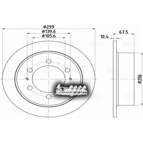 Диск Тормозной Ssangyong Korando 96-/Musso 96-/Rexton 02- Задний Trialli DF 170105