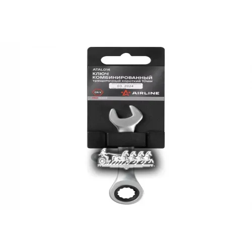 Ключ Комбинированный Трещоточный Короткий 10Мм Pro Пласт.подвес AIRLINE 