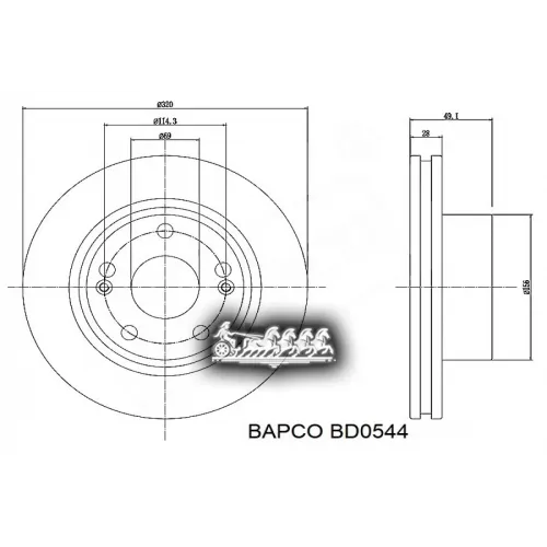 Диск Тормозной Hyundai/Kia Santa Fe Iii/Sorento Iii(Um) 15- Перед.вент. BAPCO 