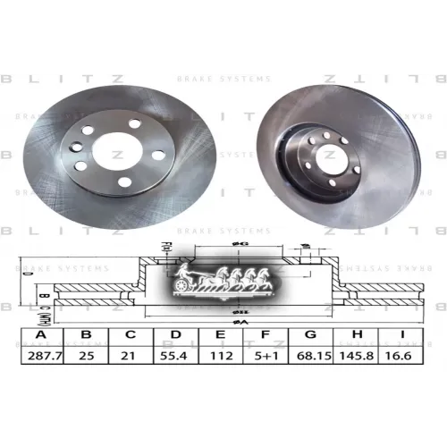 Диск Тормозной Ford Galaxy 95- Перед. (Мин. 2 Шт.) Blitz 