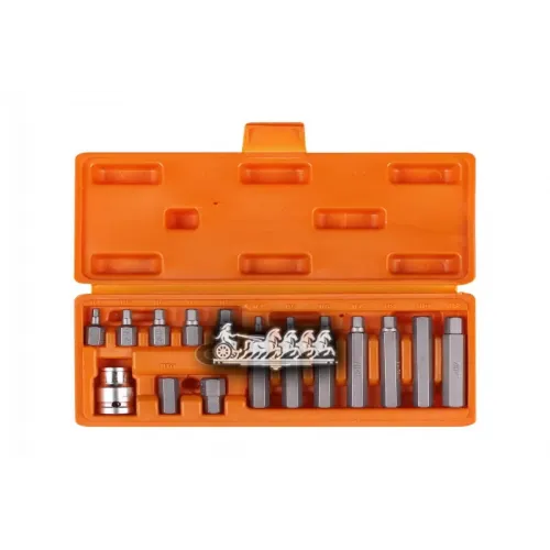 Набор Бит Вставок Шестигранных 3/8 30Мм И 75Мм С Держателем Бит 1/2 Dr 15 Предметов В Кейсе AIRLINE 