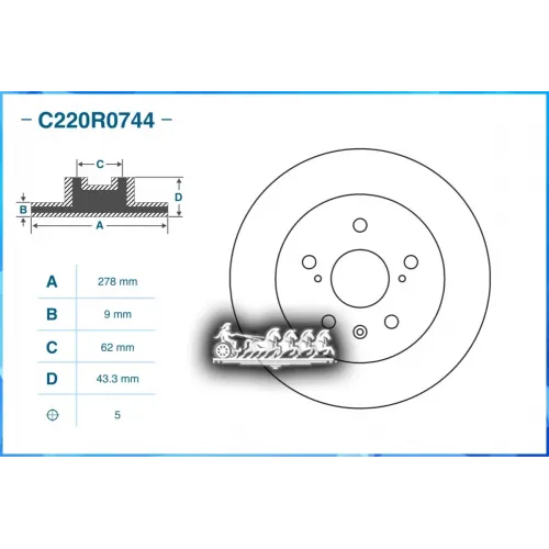 Диск Тормозной Fiat Sedici (189) 06/2006 - По Н.в. Задн. CWORKS 