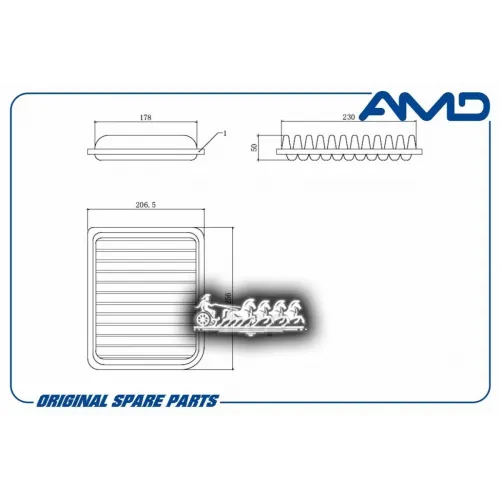 Фильтр Воздушный Mitsubishi Outlander Iii/Asx 12- AMD 