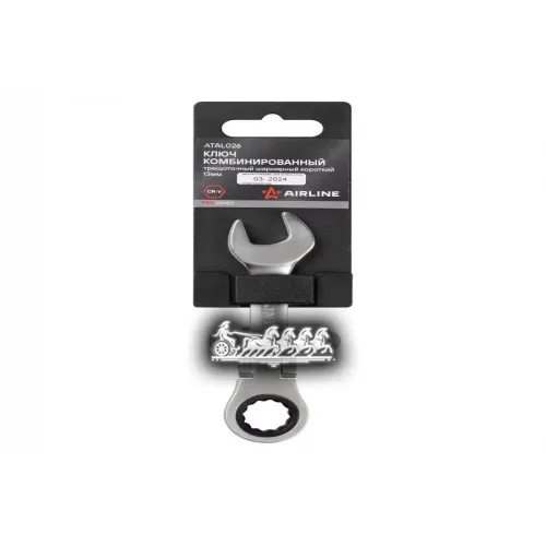 Ключ Комбинированный Трещоточный Шарнирный Короткий 13Мм Pro Пласт.подвес AIRLINE 