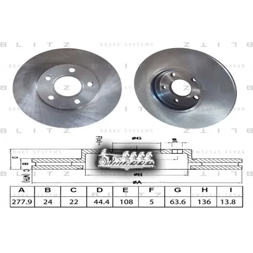 Диск Тормозной Ford Transit Connect 02- Blitz 