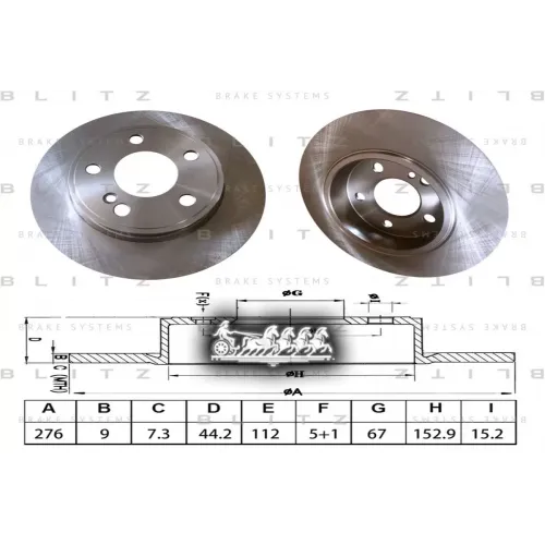 Диск Тормозной Mercedes A(W176)/B(W246) 11- Blitz 