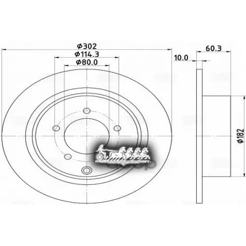 Диск Торм. Для А/М Mitsubishi Asx (10-)/Outlander Ii (06-) Зад. D=302 (Df 117305) Trialli 