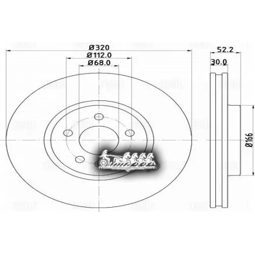 Диск Торм. Для А/М Audi A4 (07-)/A5 (07-)/Q5 (08-) Перед. D=320 (Df 180137) Trialli 