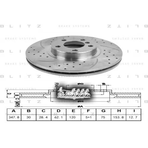 Диск Тормозной Bmw X5 (E70)/ X6 (E71) 07- Перед. Blitz 
