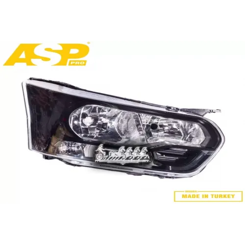 Фара Перед. Ford Transit 14- Прав. Черный Отражатель С Электрокорректором ASP 