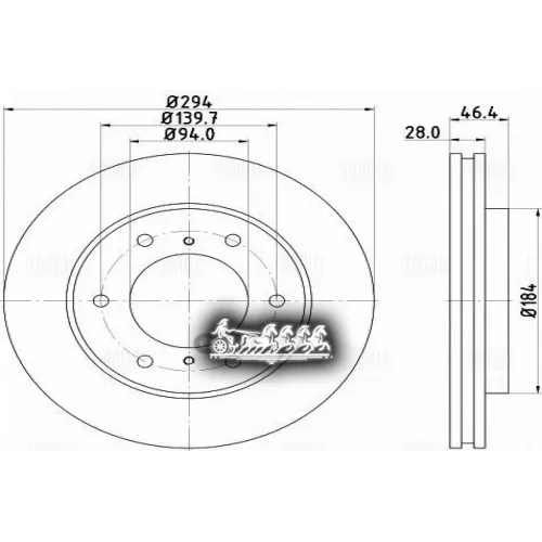 Диск Торм. Для А/М Mitsubishi L200 (07-)/Pajero Sport Ii (08-) Перед. D=294 (Df 117409) Trialli 
