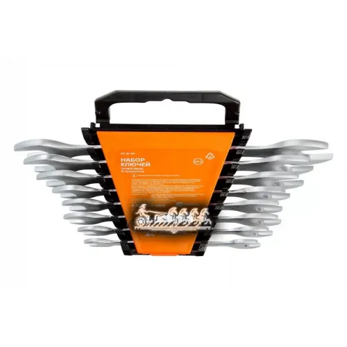 Набор Ключей Рожковых 8 Предм(8*10.10*12.12*13.14*15.13*17.17*19.19*22.22*24) Пласт Держат. AIRLINE 