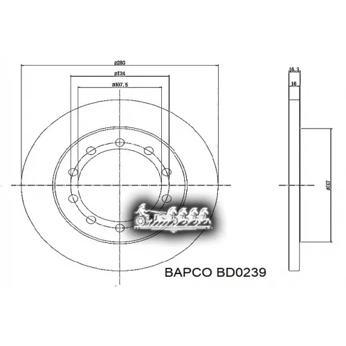 Диск Тормозной Ford Transit 06- Задн. BAPCO 