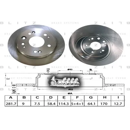 Диск Тормозной Honda Cr-V Ii 01- Blitz 