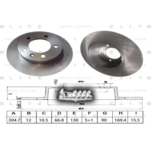 Диск Тормозной Opel/Renault Movano/Master 97- Задн. (Мин. 2 Шт.) Blitz 