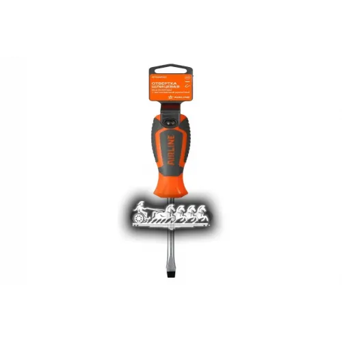 Отвертка Шлицевая Sl6.0x100мм С Эргономичной Рукояткой Магнитная Пласт.подвес AIRLINE 