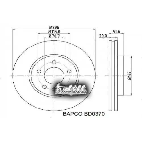 Диск Тормозной Gm Captiva/Antara 06- Перед. Вент. BAPCO 