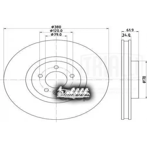 Диск Тормозной Land Rover Range Rover 13- Перед. Trialli 