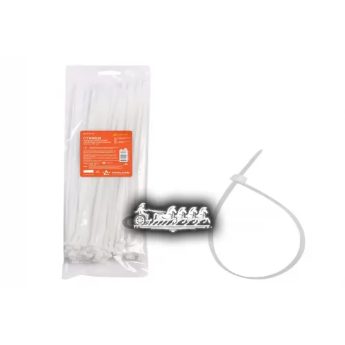 Стяжки (Хомуты) Кабельные 4,8*350 Мм, Пластиковые, Белые, 100 Шт. AIRLINE 