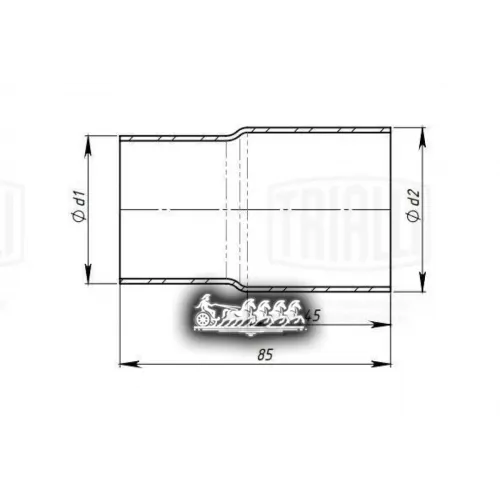 Соединитель Труб Глушителя 50/55 L=85 Универсальный (Алюм. Сталь) (Epc 5055) Trialli 