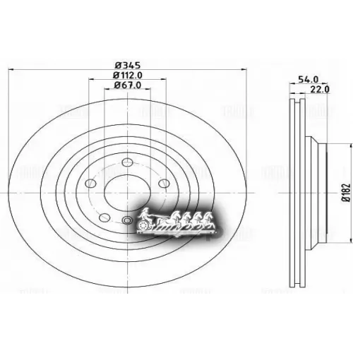 Диск Торм. Для А/М Mercedes Gl (X166) (12-)/Ml (W166) (11-) Зад. D=345 (Df 155110) Trialli 