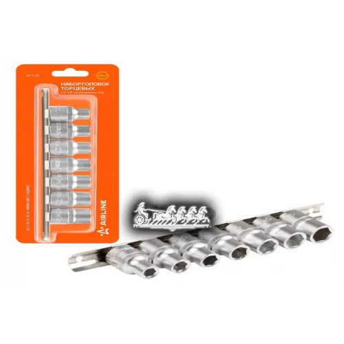 Набор Головок Торцевых 1/2 Dr Шестигранных 7Пр. (8.9.10.11.12.13.14Мм) AIRLINE 