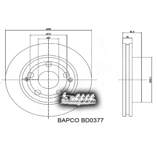 Диск Тормозной Ssang Yong Actyon 10- Передний D=298Мм. BAPCO 
