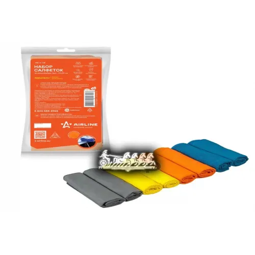 Набор Салфеток Прямоугольники Из Микрофибры (8 Шт.. 20*20 См) AIRLINE 