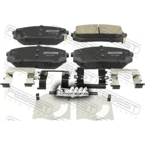 Колодки Тормозные Передние Комплект (С Противоскрипной Пластиной, Скобами) Febest 