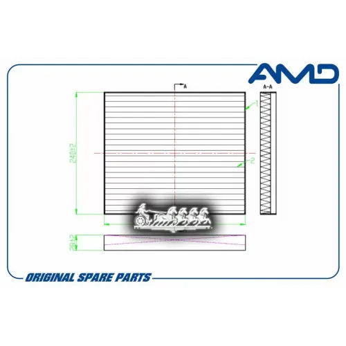 Фильтр Салона Kia Sorento 14- Угольный AMD 