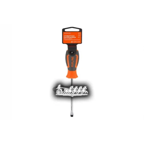 Отвертка Шлицевая Sl5.0x125 С Эргономичной Рукояткой Магнитная Пласт.подвес AIRLINE 