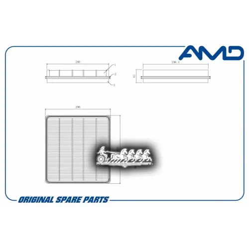 Фильтр Воздушный Toyota Land Cruiser 07- 4.5/4.7 AMD 