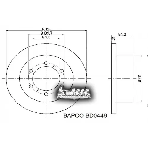 Диск Тормозной Mitsubishi L400/Pajero Ii Задн. BAPCO 