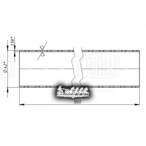 Труба Глушителя 42Х1000 (D=42Х1.5, L=1000Мм) (Алюм. Сталь) Trialli 
