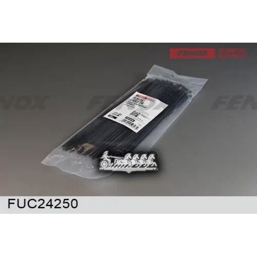 Хомут Пластиковый (Стяжка) 4*250 Мм 100 Шт./ Черный FENOX 