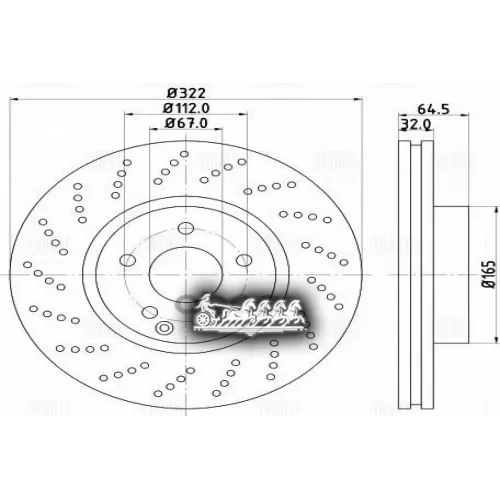 Диск Тормозной Mb W204/W212 09- Перед. D=322 Amg Trialli 