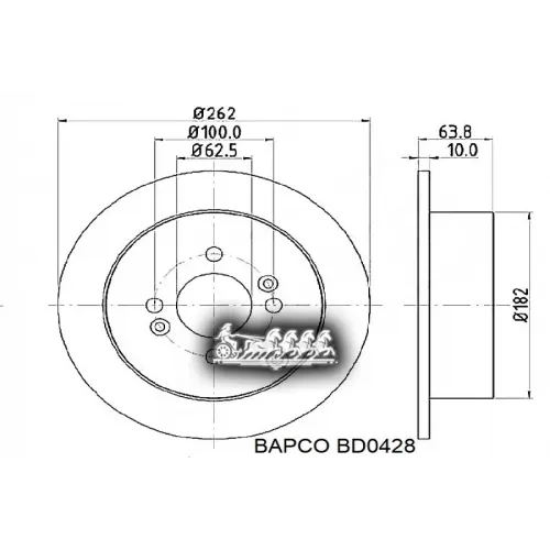 Диск Тормозной Hyundai Accent/Getz/I20 02- Задн. BAPCO 