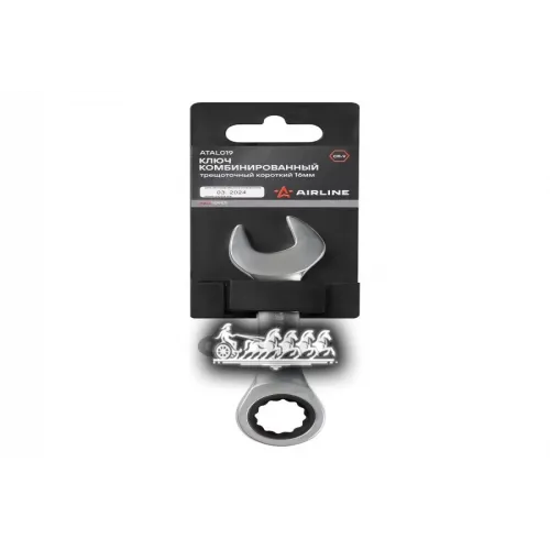 Ключ Комбинированный Трещоточный Короткий 16Мм Pro Пласт.подвес AIRLINE 