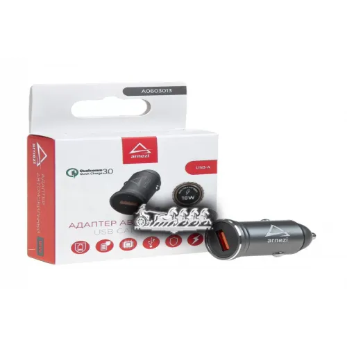 Адаптер Автомобильный 18W Usb-А (Qc 3.0) 12-24V В Прикуриватель ARNEZI 