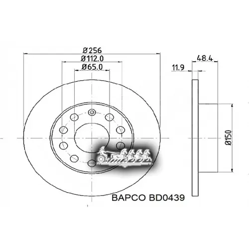 Диск Тормозной Audi A3/Skoda Octavia/Vw Golfv/Jetta 03- Задний BAPCO 