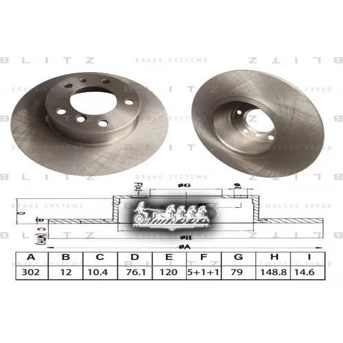 Диск Тормозной Bmw 5(E34) Перед. (Мин. 2 Шт.) Blitz 