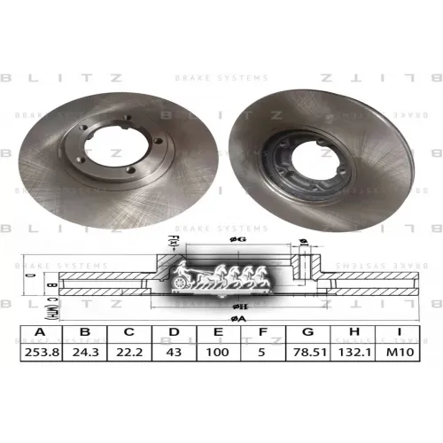 Диск Тормозной Ford Transit 91- Перед. (Мин. 2 Шт.) Blitz 
