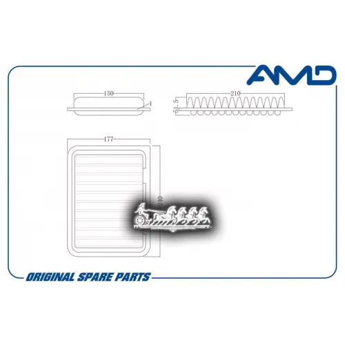 Фильтр Воздушный Toyota Avensis T270/Auris E150/Corolla E150 07- AMD 